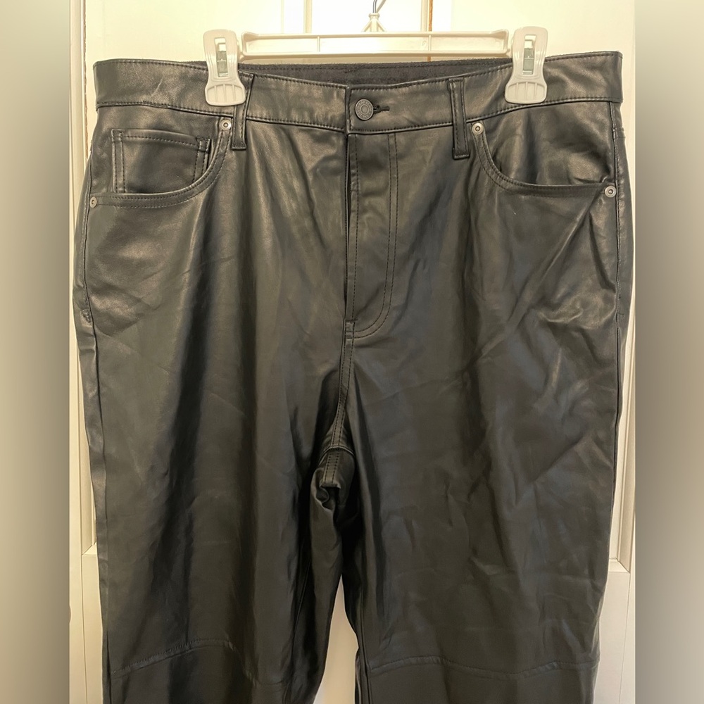 NWOT GAP Cheeky Straight Sky High Leather Pants - Picture 7 of 10